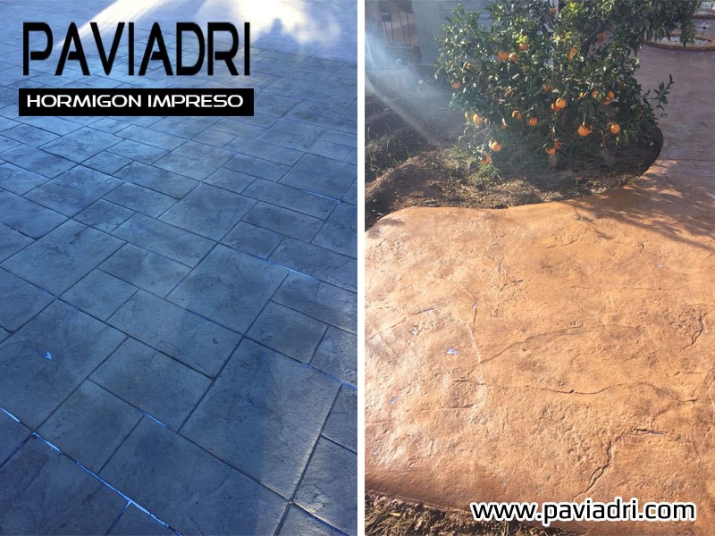 Suelo de hormigon impreso en patio calidad Precio suelo hormigón impreso valencia 