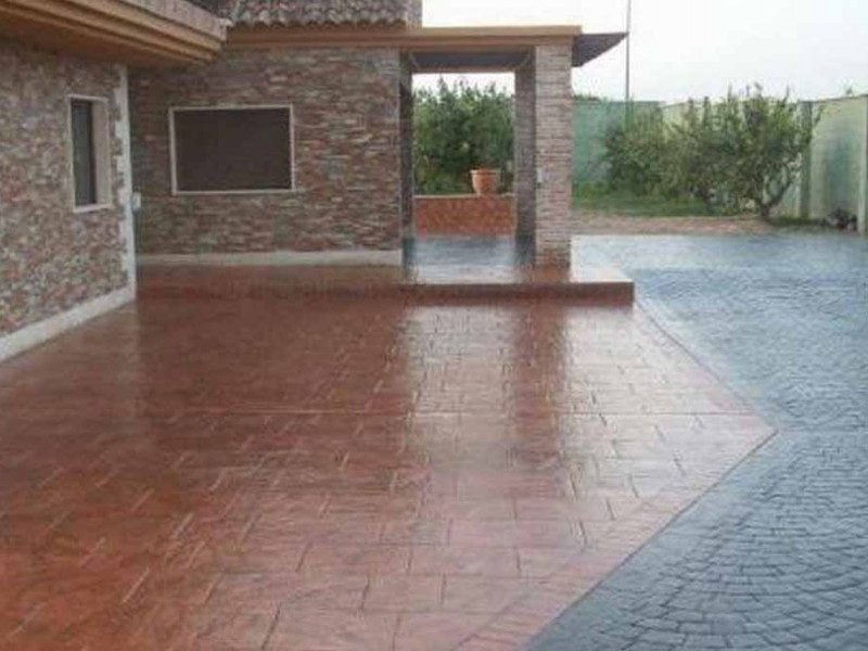 Hormigon impreso patios y exteriores Precio suelo hormigón impreso valencia 